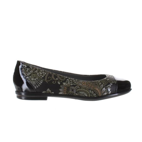 SAS Size 9W Gold Brocade/Black Scenic Ballet Flat Cap Toe...